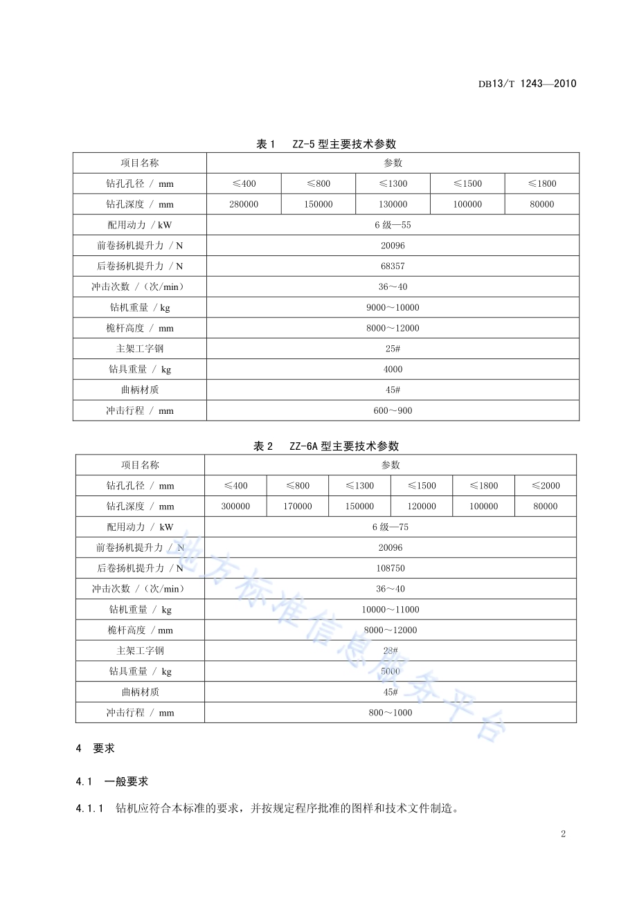 冲击式工程钻机DB13／T 1243-2010.pdf_第4页