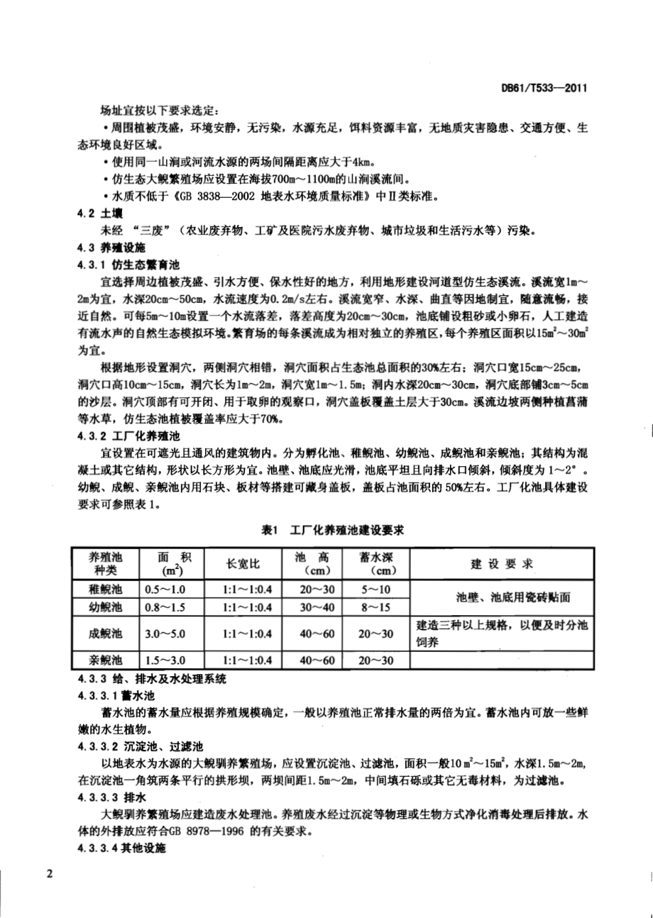 大鲵养殖技术规范DB61／T 533-2011.pdf_第4页