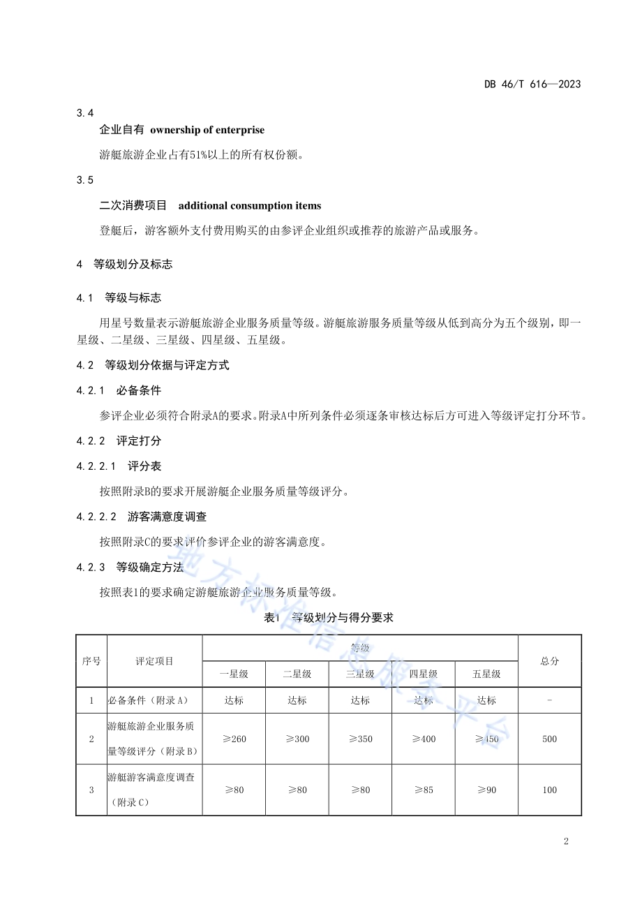 游艇旅游企业服务质量等级评定规范DB46／T 616-2023.pdf_第5页