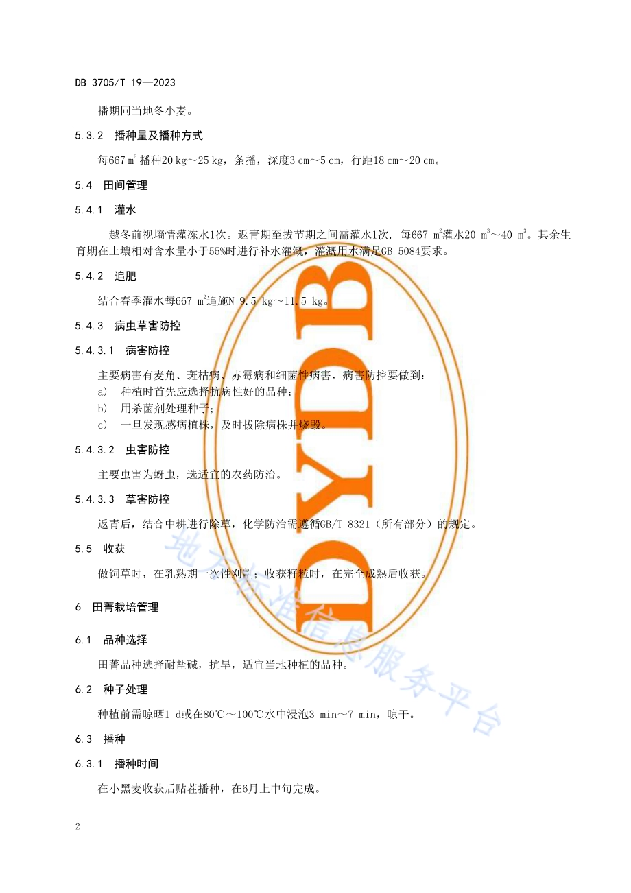 盐碱地田菁-小黑麦轮作技术规程DB 3705／T 19-2023.pdf_第5页