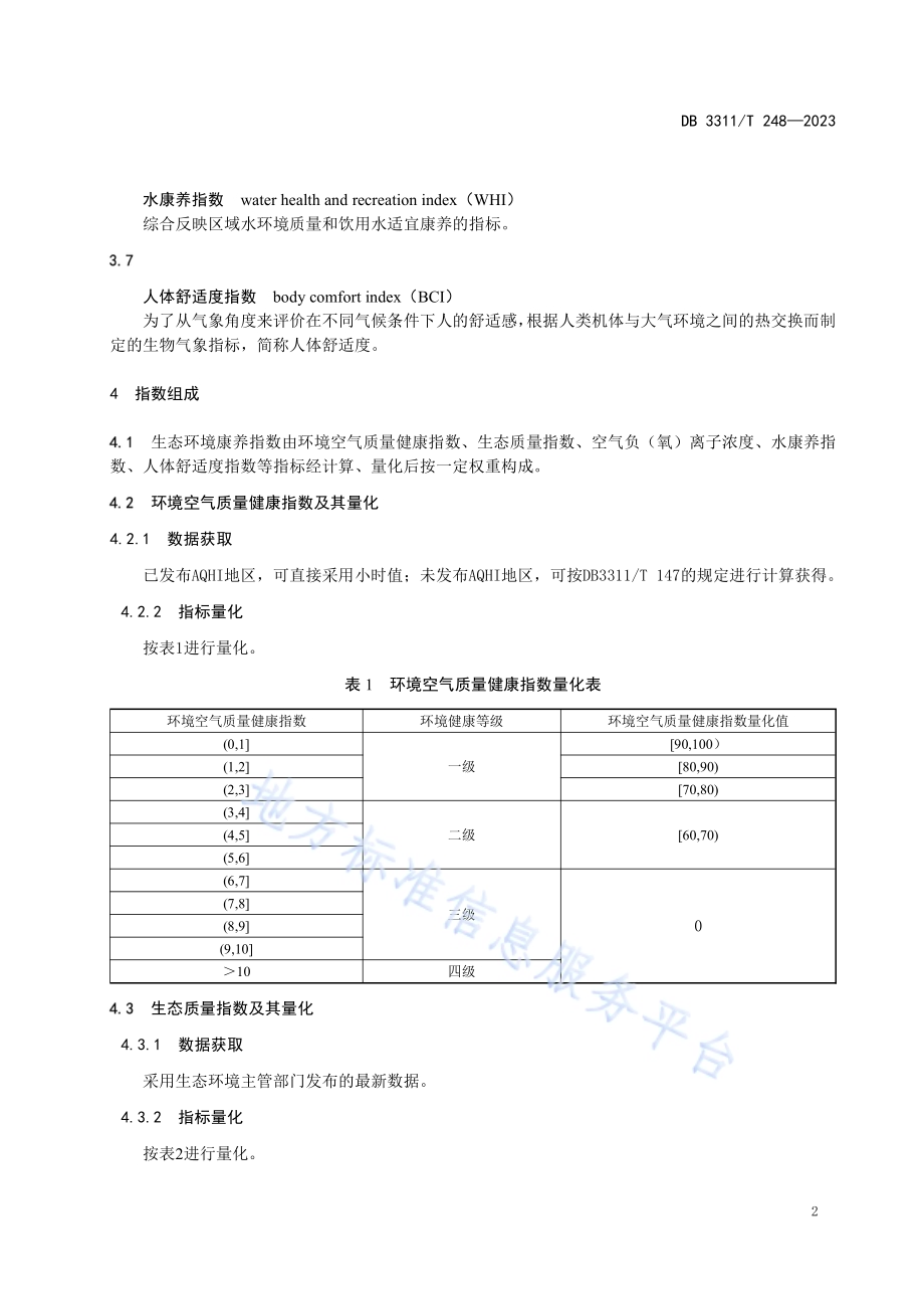 生态环境康养指数（EHPI）技术规定DB3311／T 248─2023.pdf_第5页