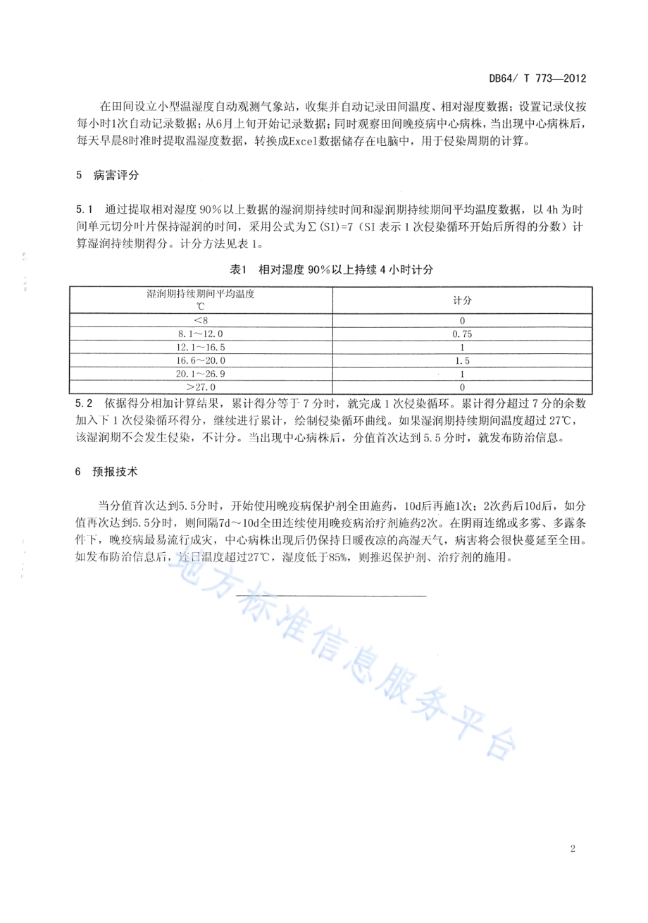 比利时CARAH马铃薯晚疫病测报方法应用技术规程DB64／T 773-2012.pdf_第4页