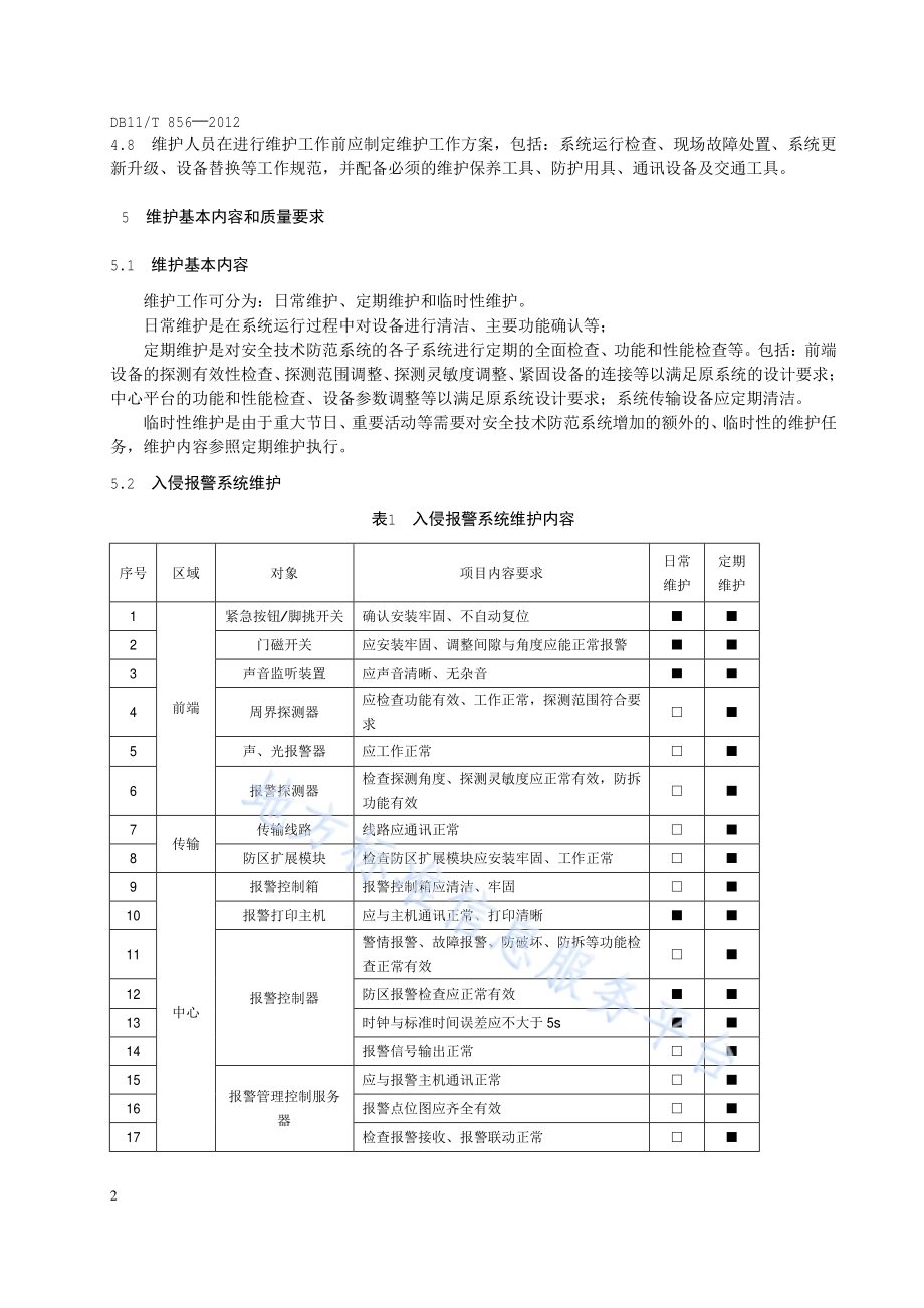 安全技术防范系统维护通用要求DB11／T 855-2012.pdf_第5页