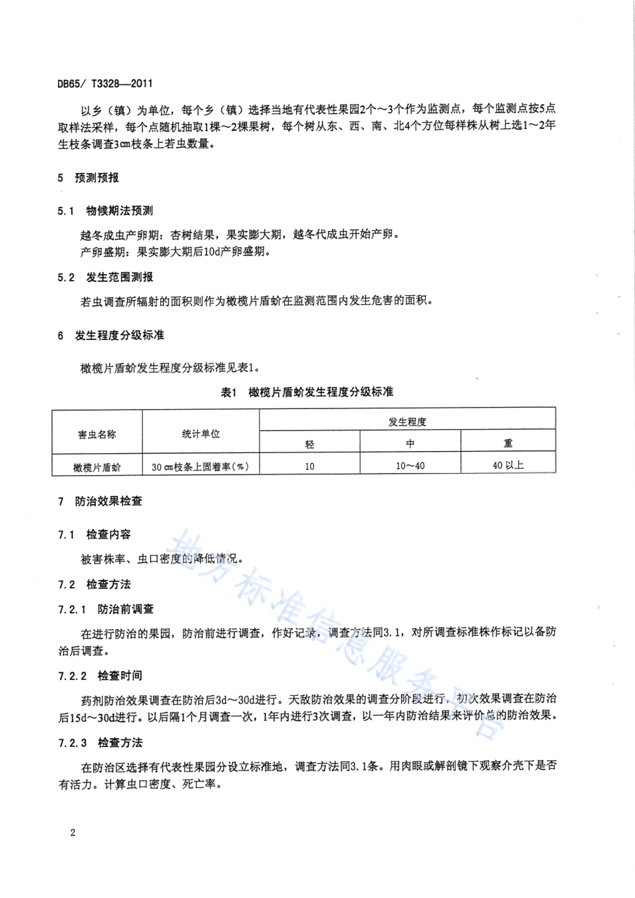 橄榄片盾蚧无公害防治技术规程DB65／T 3328-2011.pdf_第4页
