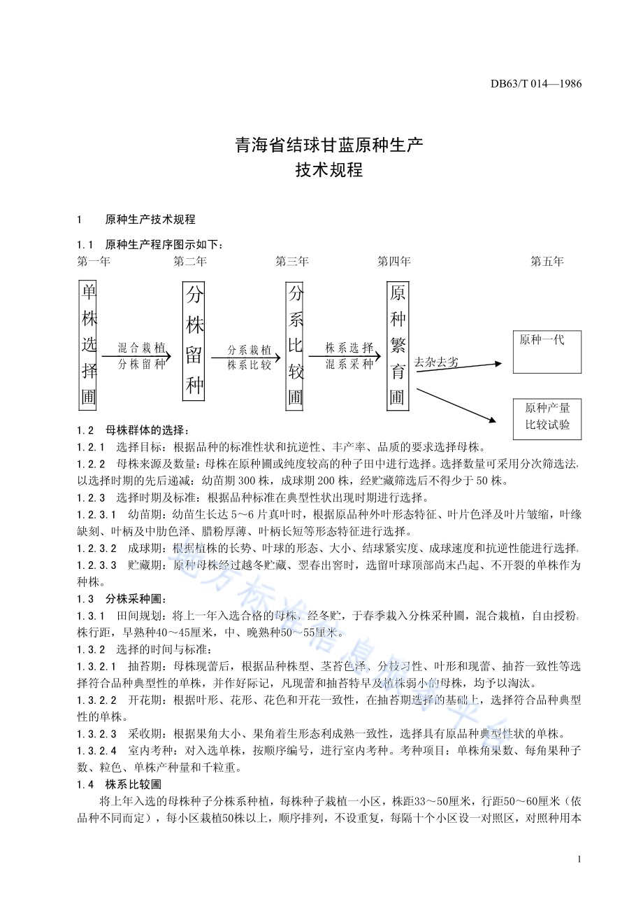 结球甘蓝原种生产技术操作规程DB63／T014—1986.pdf_第4页