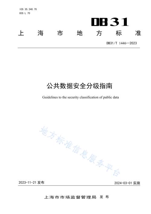 公共数据安全分级指南DB31／T 1446-2023.pdf