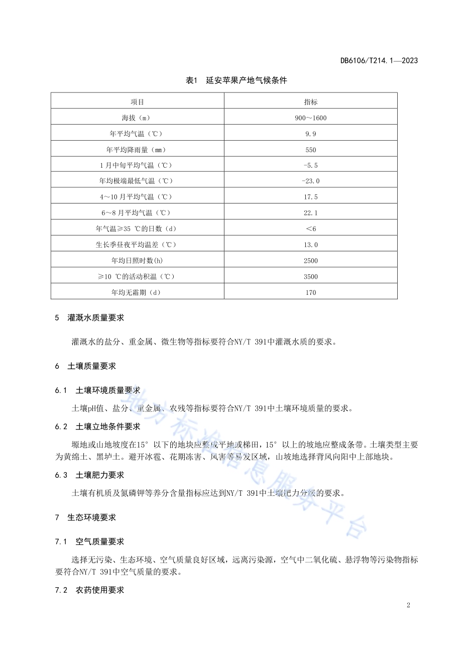 延安苹果第1部分产地环境DB6106／T214.1-2023.pdf_第5页