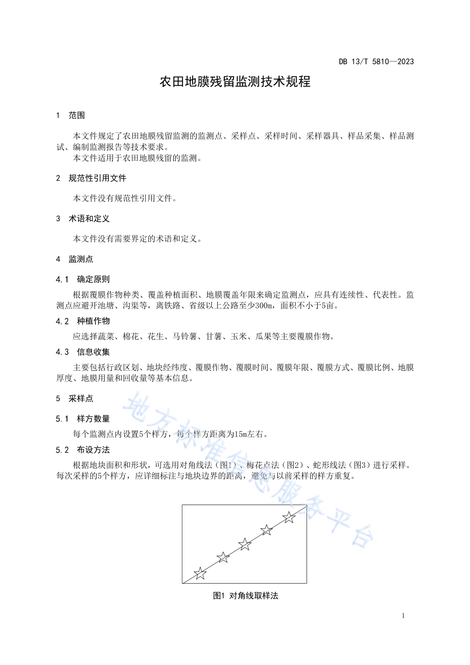 农田地膜残留监测技术规程DB13／T 5810-2023.pdf_第5页