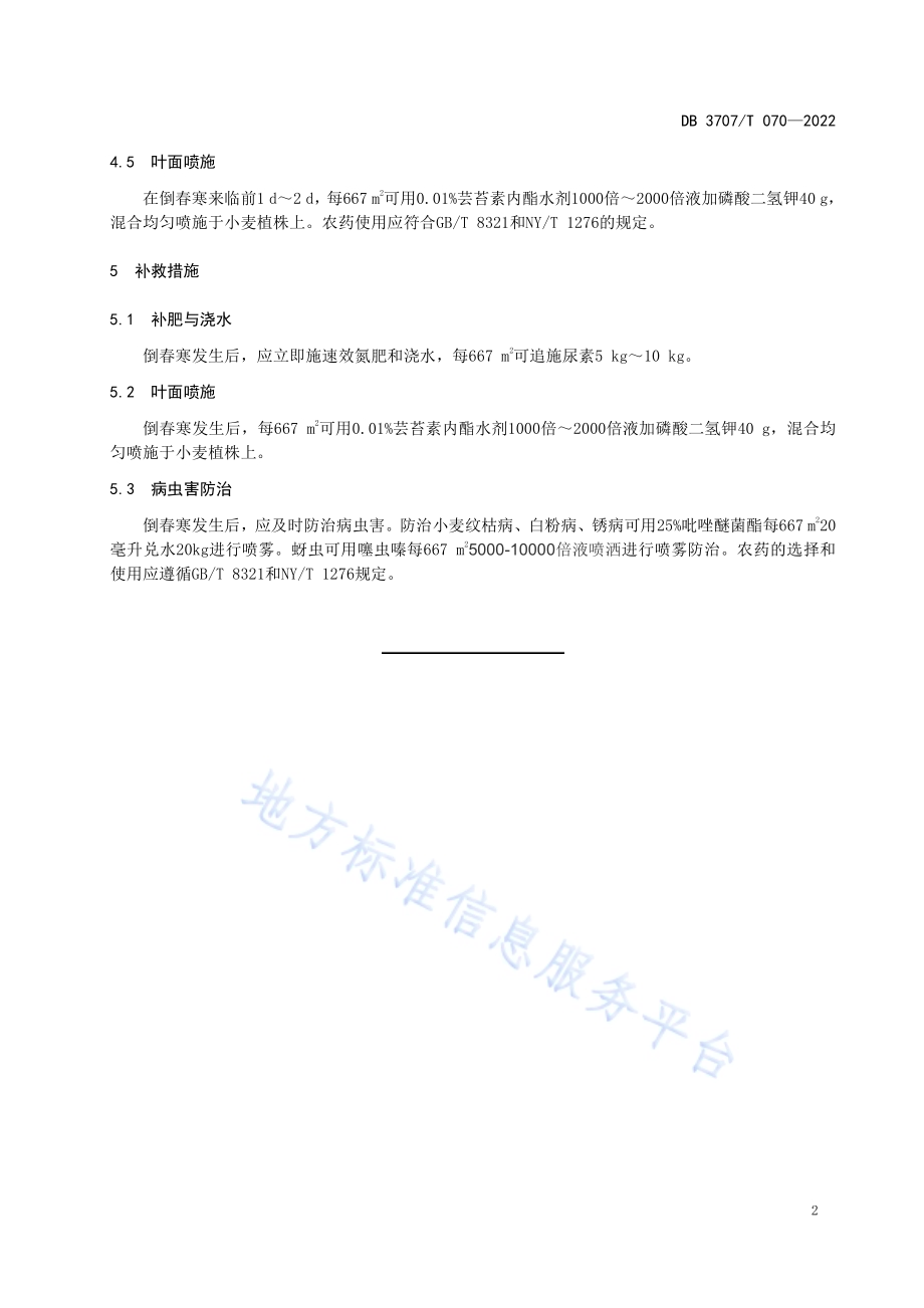 小麦倒春寒防控技术规程DB3707／T 070—2022.pdf_第5页