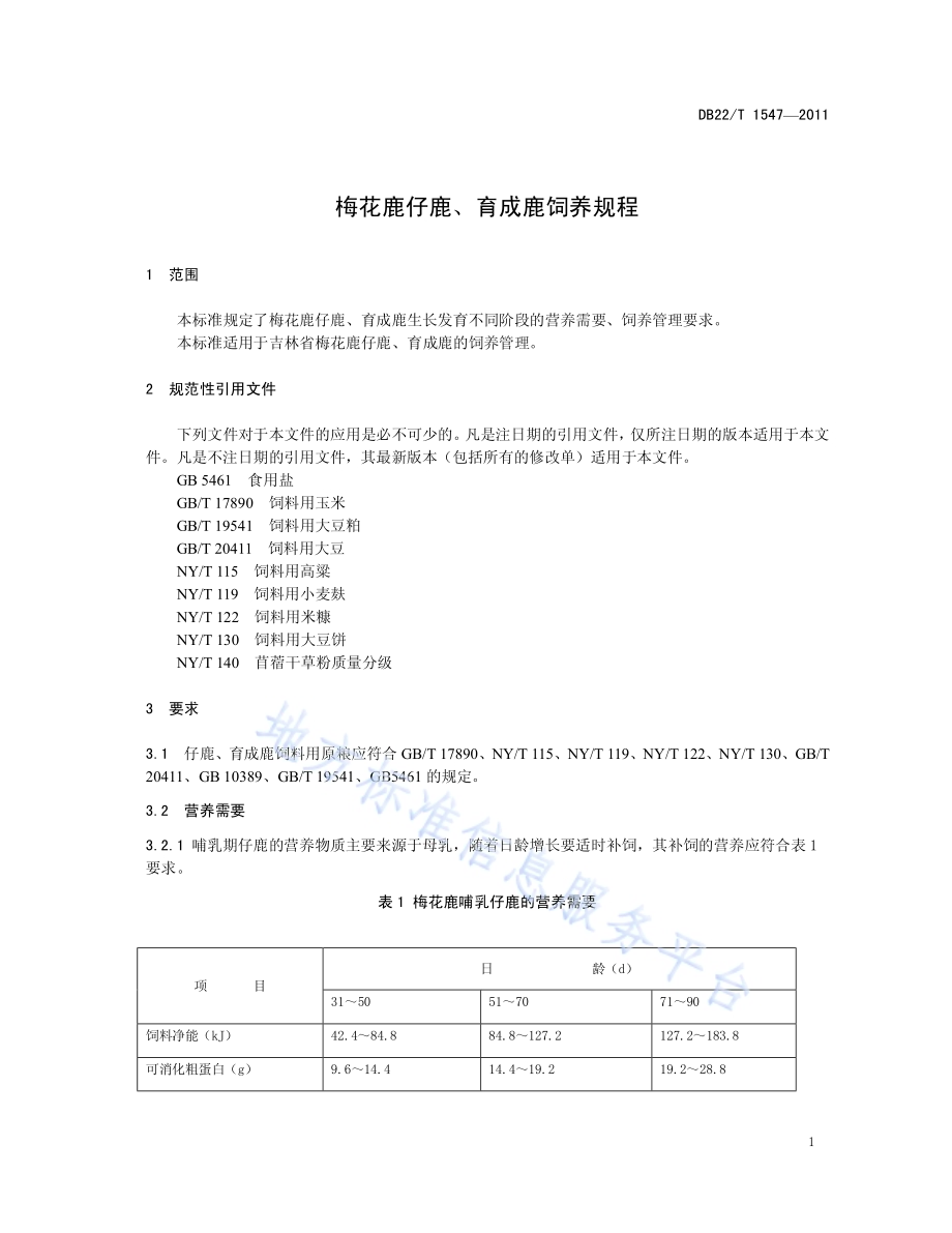 梅花鹿仔鹿、育成鹿饲养规程DB22／T 1547-2011.pdf_第5页