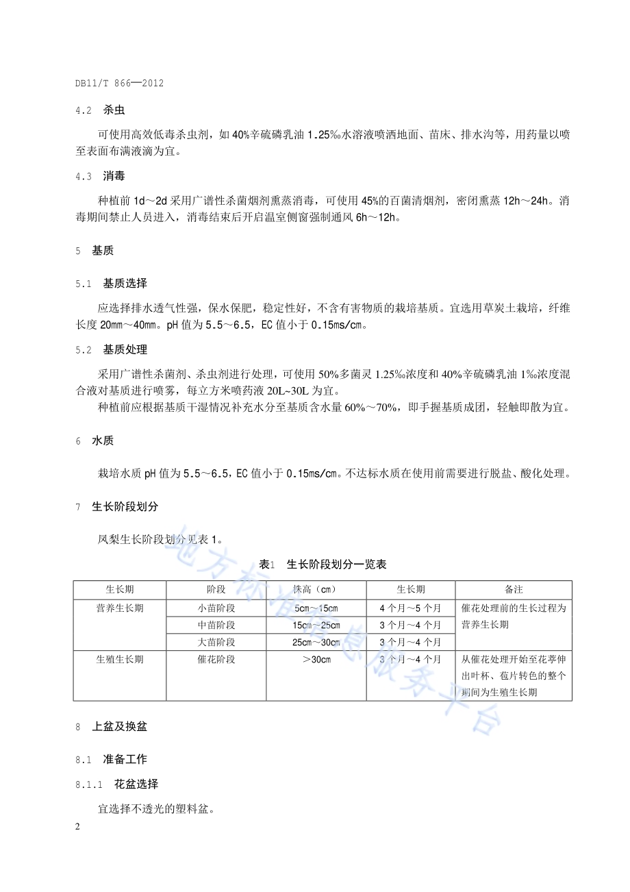 盆栽凤梨生产技术规程DB11／T 866-2012.pdf_第5页