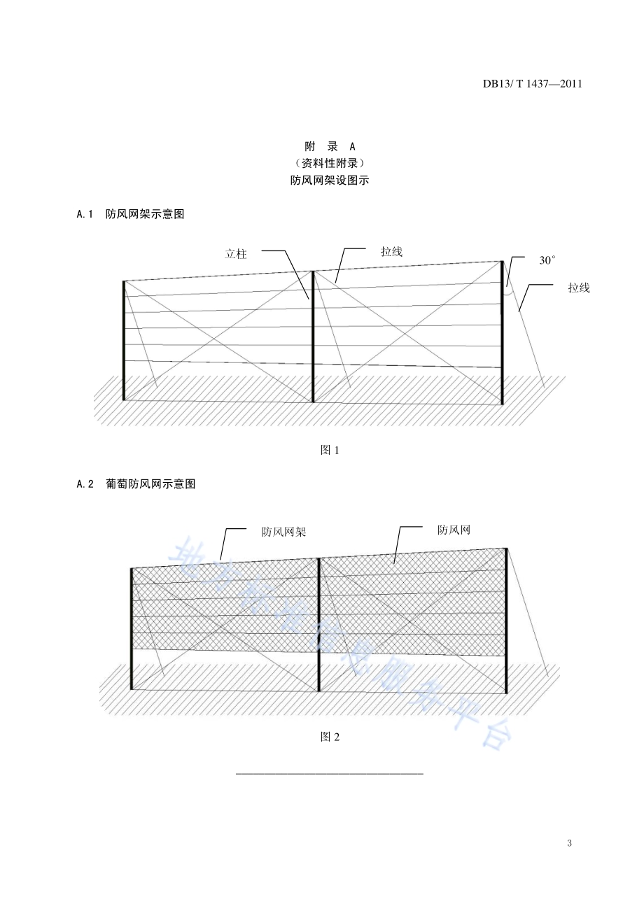 葡萄防风网架设规程DB13／T 1437-2011.pdf_第5页