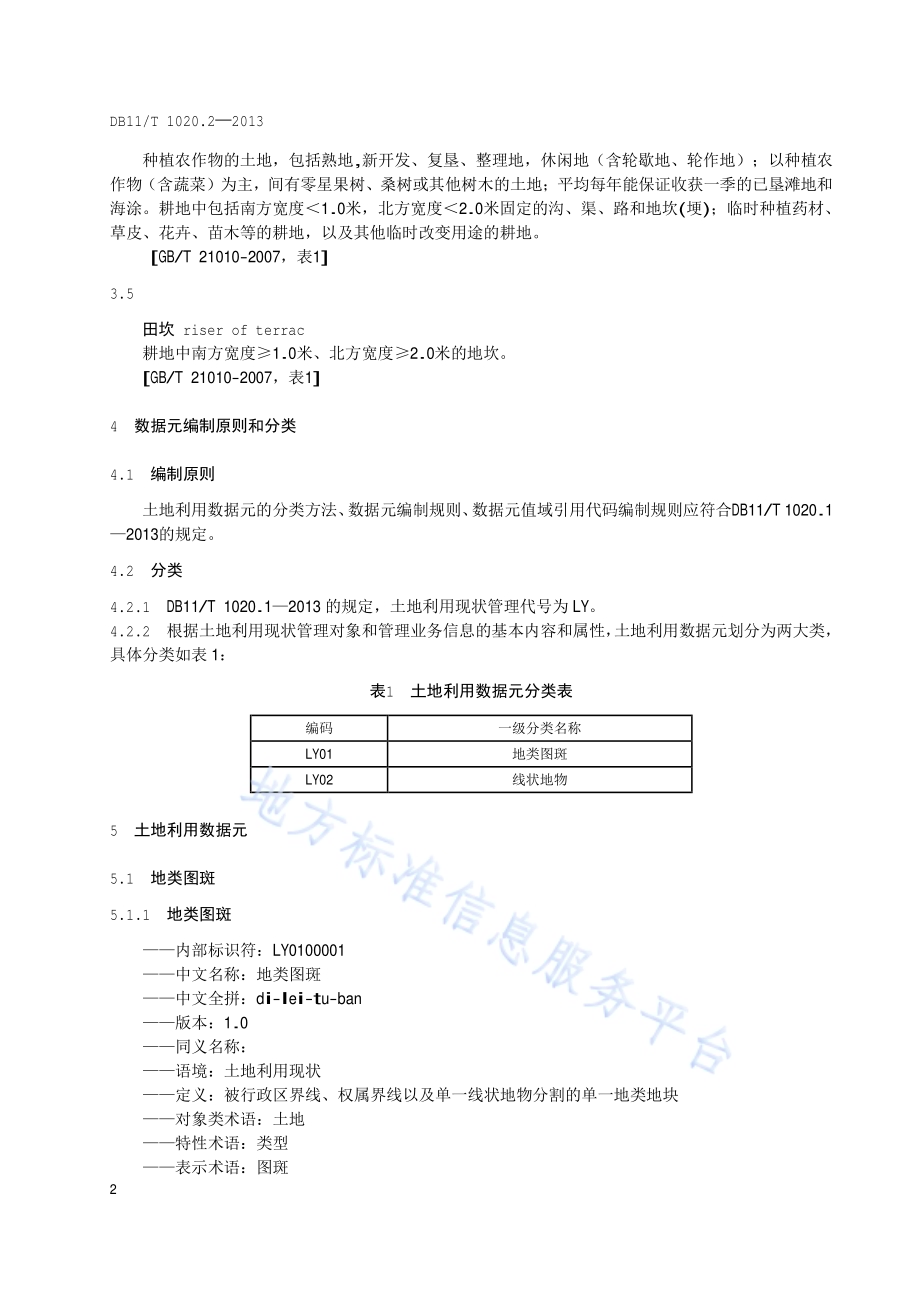 土地信息数据元 第2部分：土地利用数据元DB11／T 1020.2-2013.pdf_第5页