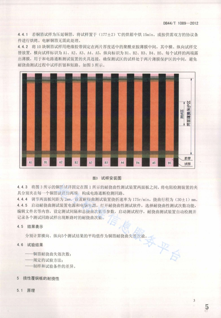 挠性印制电路材料耐挠曲性试验方法DB44／T 1089-2012.pdf_第5页