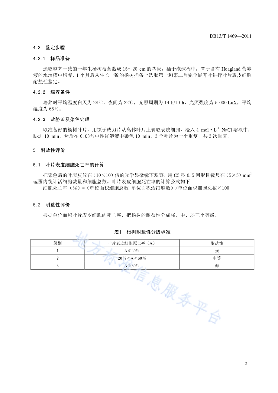 杨树耐盐性鉴定技术规程DB13／T 1469-2011.pdf_第4页