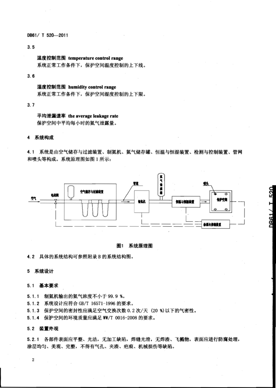 主动富氮文物保护系统设计、施工与验收规范DB61／T 520-2011.pdf_第4页