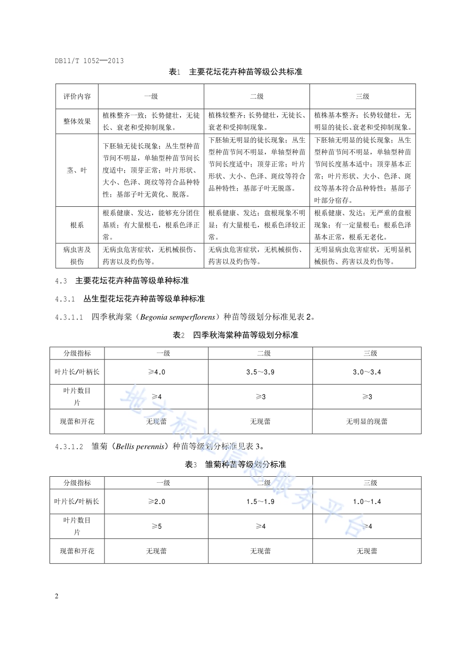 主要花坛花卉种苗产品等级DB11／T 1052-2013.pdf_第5页