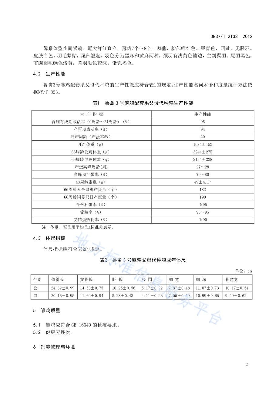 鲁禽3号麻鸡配套系父母代种鸡DB37／T 2133-2012.pdf_第4页