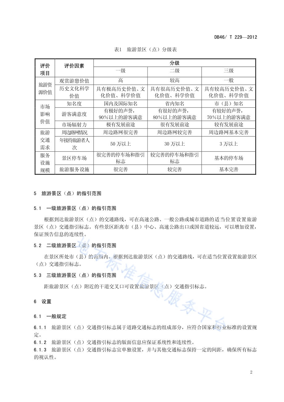 旅游景区(点)道路交通指引标志设置规范DB46／T 229-2012.pdf_第4页