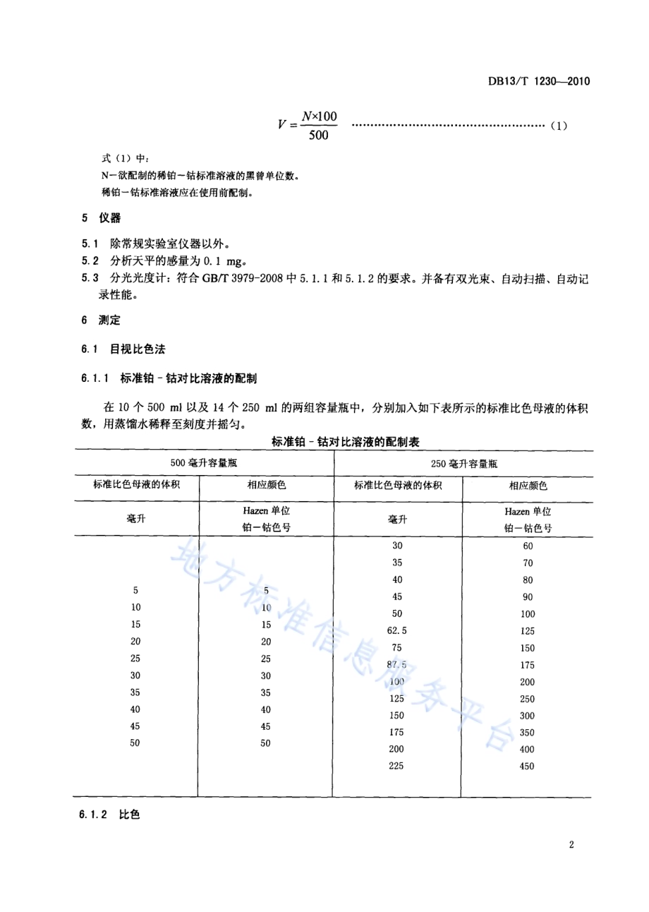有机化工产品色度测定方法DB13／T 1230-2010.pdf_第4页
