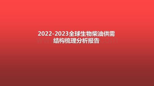 2022-2023全球生物柴油供需结构梳理分析报告.pptx