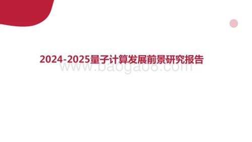 2024-2025量子计算发展前景研究报告.pptx