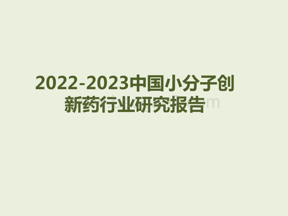 2022-2023中国小分子创新药行业研究报告.pptx_第1页