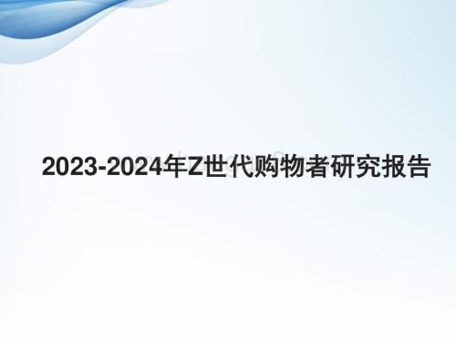 2023-2024年Z世代购物者研究报告.pptx
