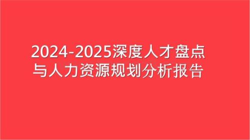 2024-2025深度人才盘点与人力资源规划分析报告.pptx