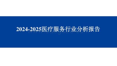 2024-2025医疗服务行业分析报告.pptx