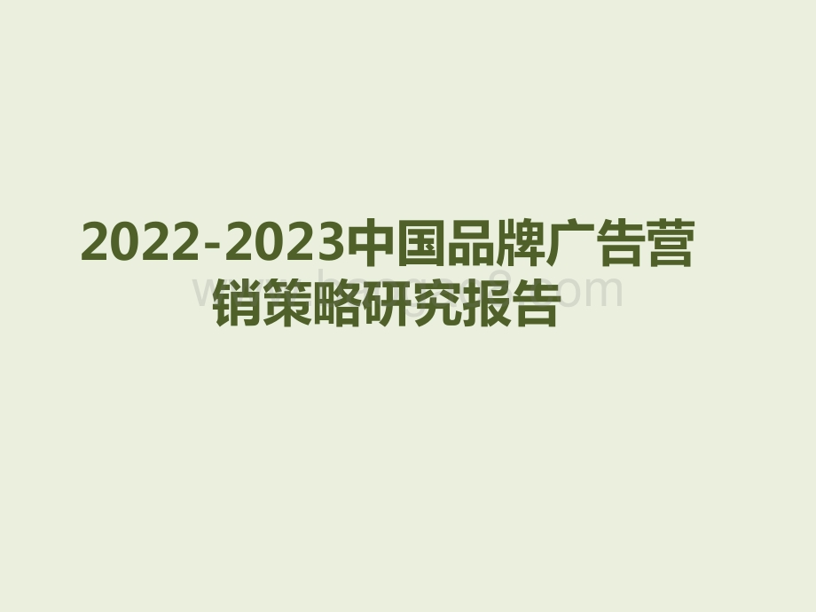 2022-2023中国品牌广告营销策略研究报告.pptx_第1页