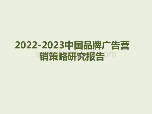2022-2023中国品牌广告营销策略研究报告.pptx