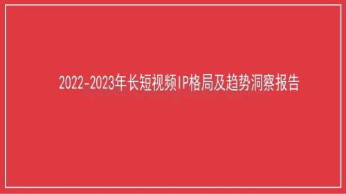 2022-2023年长短视频IP格局及趋势洞察报告.pdf