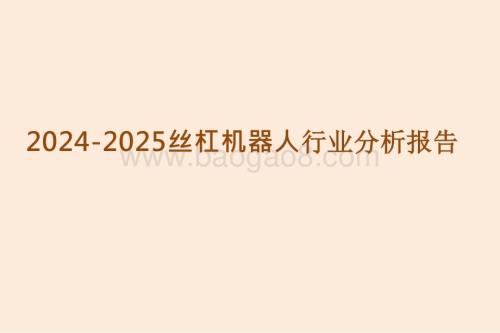 2024-2025丝杠机器人行业分析报告.pptx