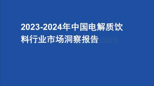 2023-2024年中国电解质饮料行业市场洞察报告.pdf