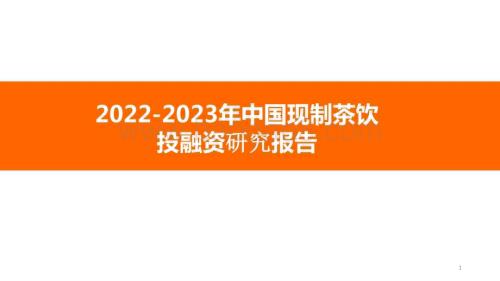 2022-2023年中国现制茶饮投融资研究报告.pptx
