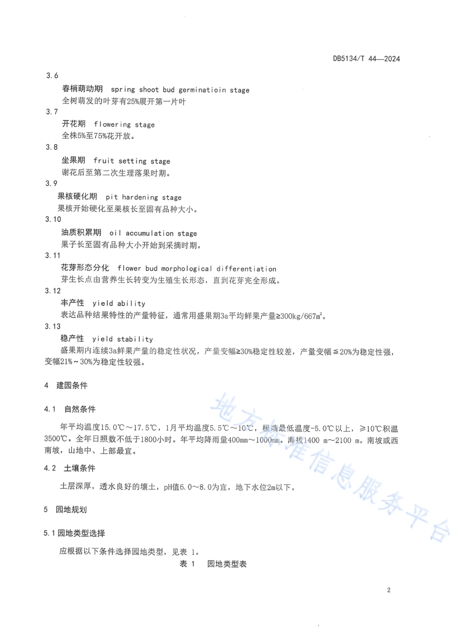 油橄榄栽培技术规程DB5134／T 44-2024.pdf_第5页