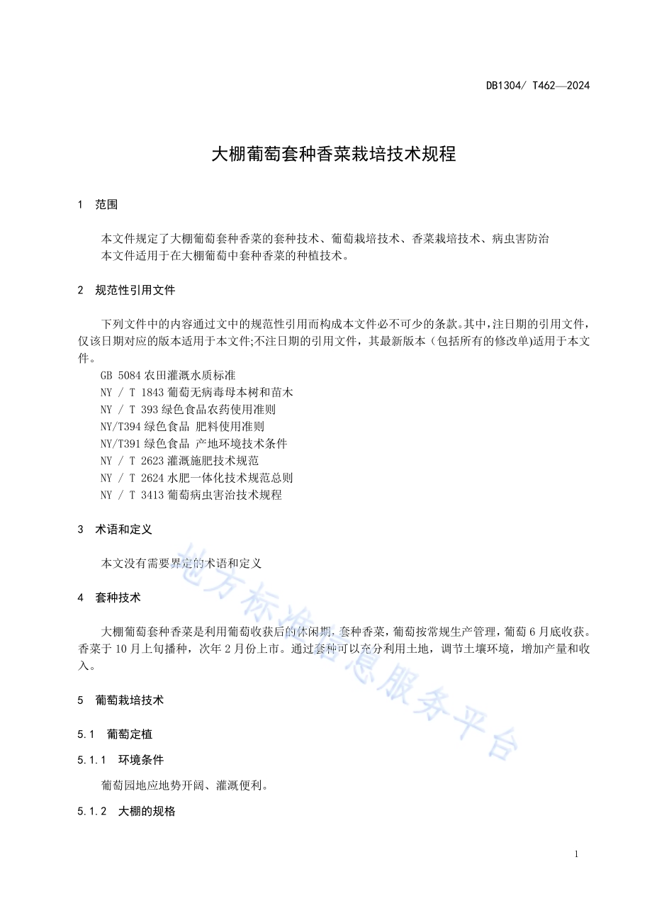 大棚葡萄套种香菜栽培技术规程DB1304／T 462-2024.pdf_第3页