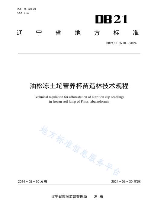 油松冻土坨营养杯苗造林技术规程DB21／T 3970-2024.pdf