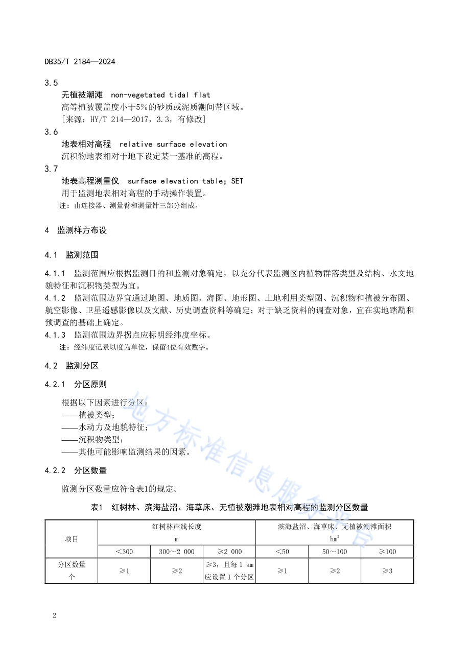 海峡两岸共通 滨海湿地地表相对高程监测技术规程DB35／T 2184-2024.pdf_第5页
