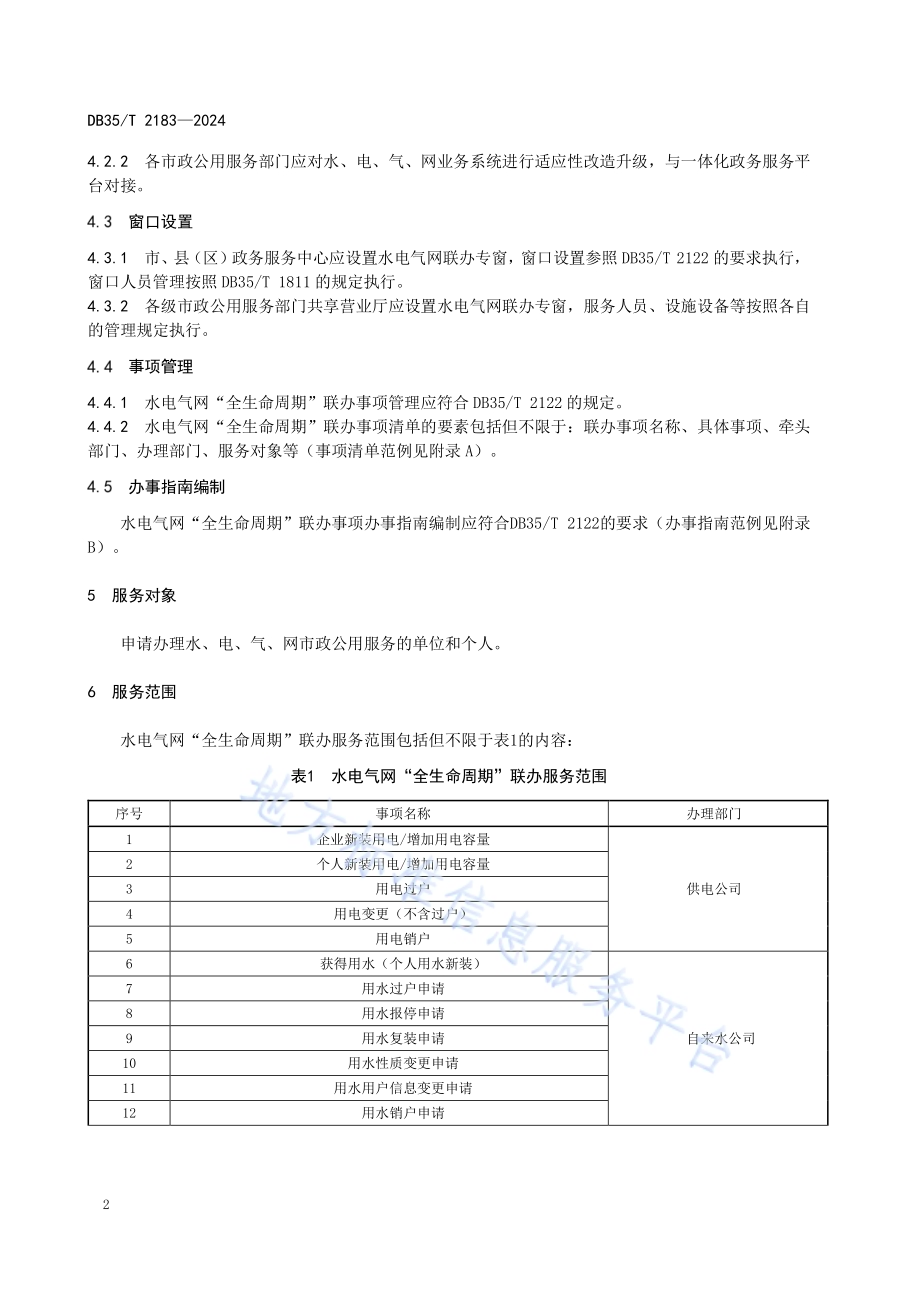 水电气网“全生命周期”联办服务规范DB35／T 2183-2024.pdf_第5页