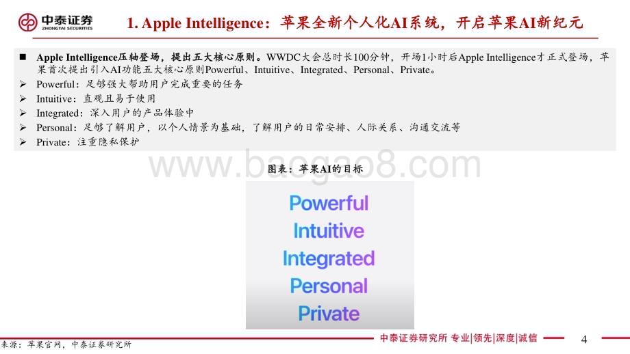20240611_中泰证券_电子行业AI系列之苹果WWDC 2024：苹果开启AI新纪元引入个人化AI系统Apple Intelligence_22页.pdf_第4页