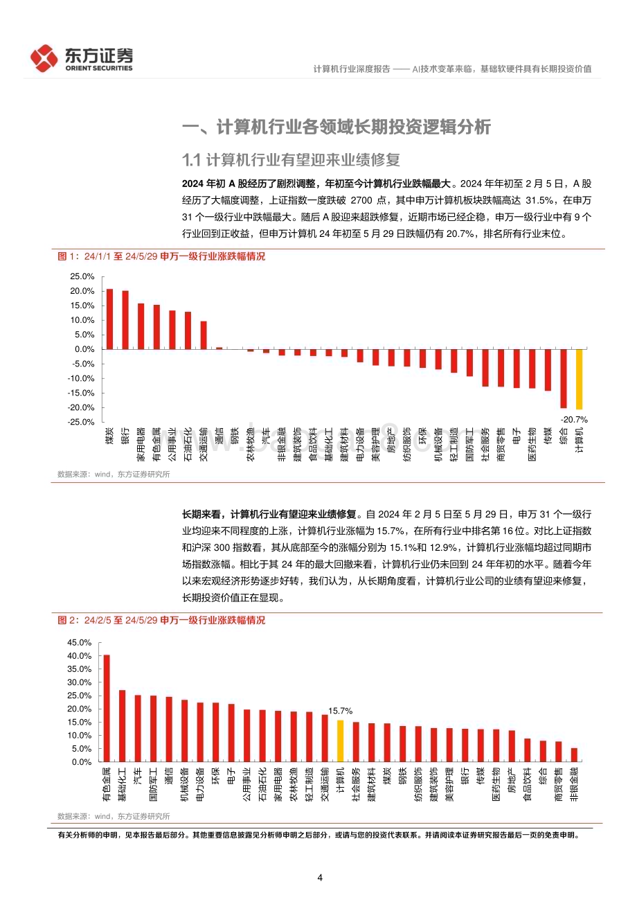 20240610_东方证券_计算机行业长期投资逻辑专题研究：AI技术变革来临基础软硬件具有长期投资价值_19页.pdf_第4页