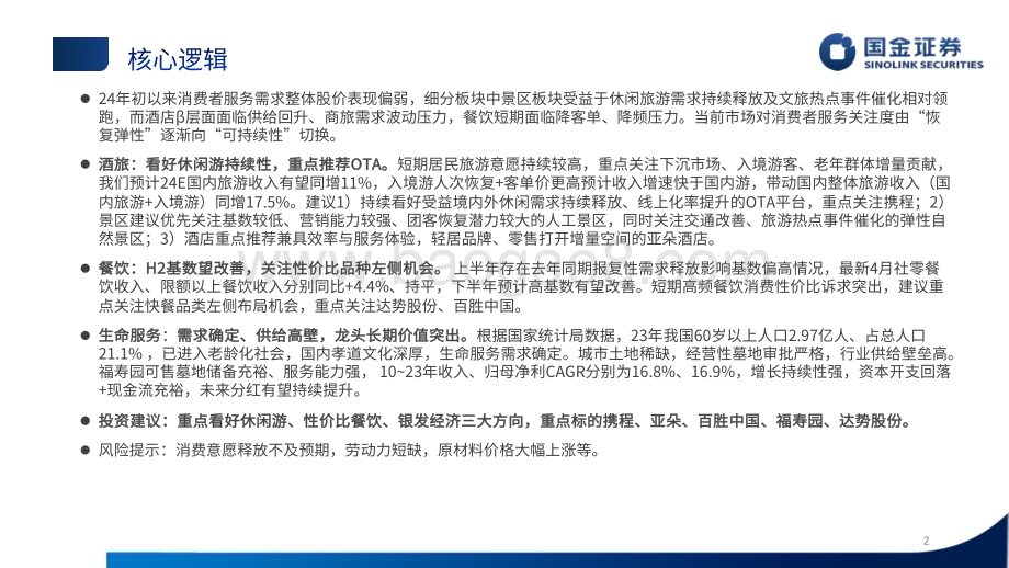 20240603_国金证券_社服行业2024中期策略：看好休闲游、性价比、银发经济_29页.pdf_第2页