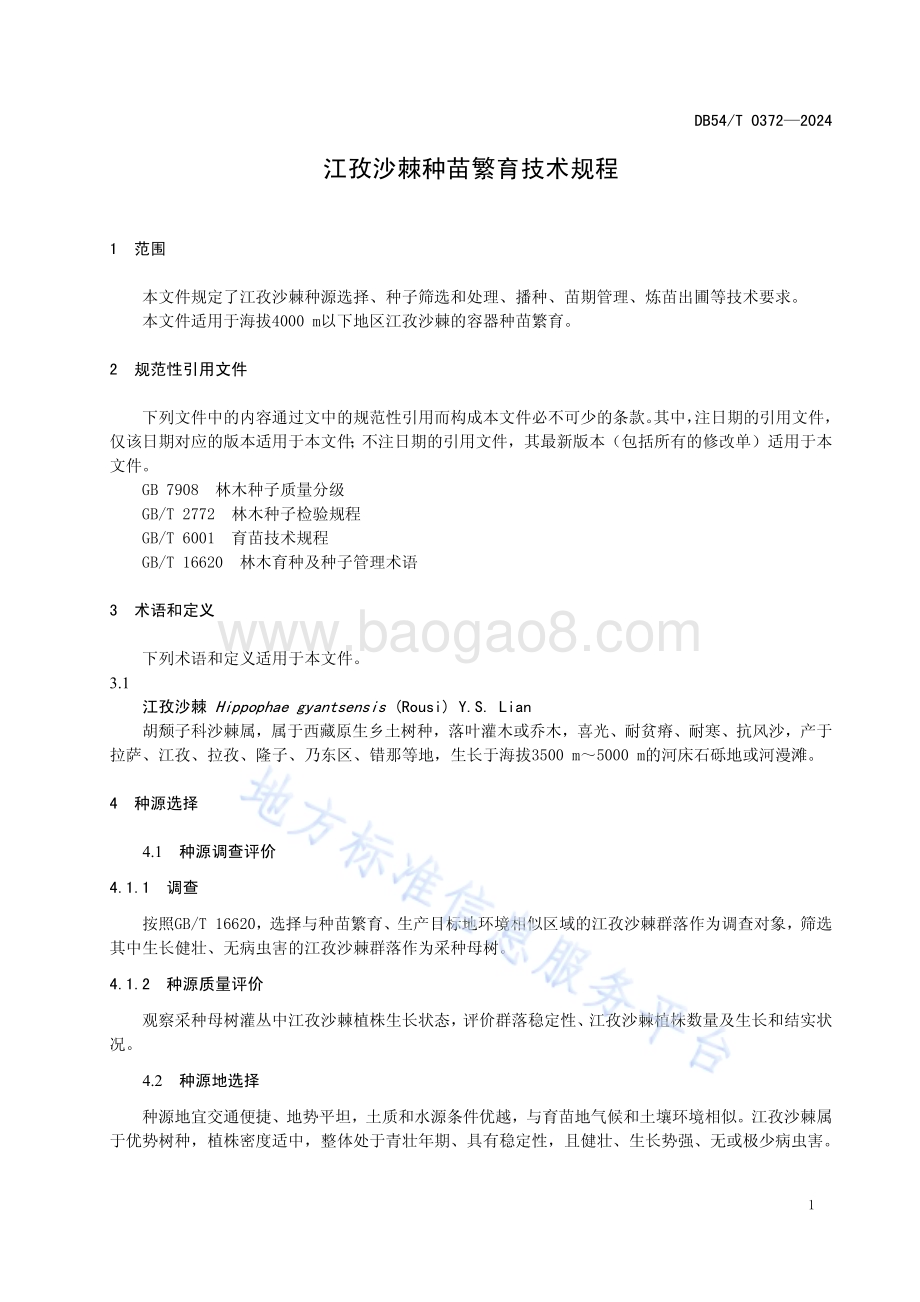 江孜沙棘种苗繁育技术规程DB54／T 0372-2024.pdf_第4页