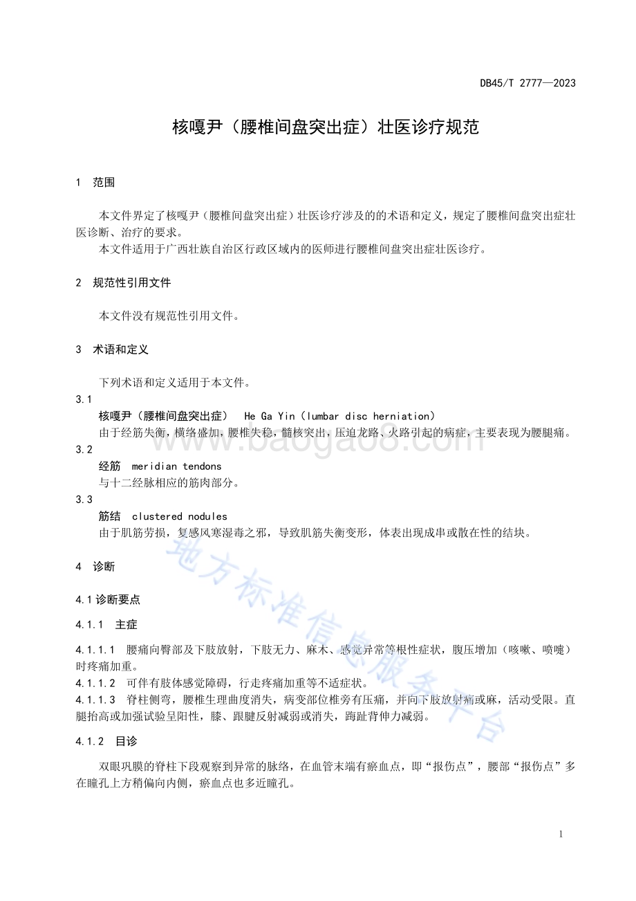 核嘎尹（腰椎间盘突出症）壮医诊疗规范DB45／T 2777-2023.pdf_第5页