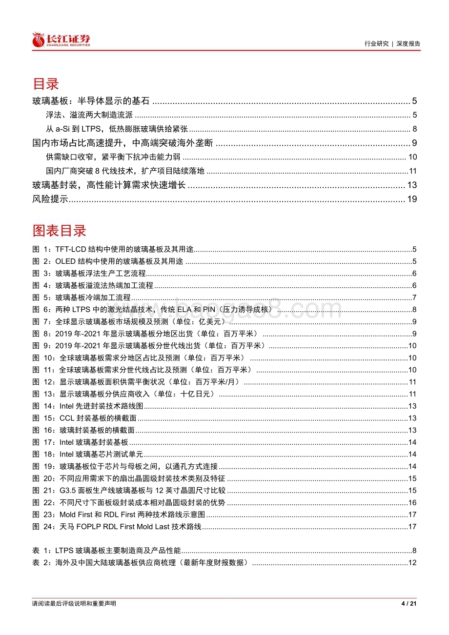 20240525_长江证券_电子元件行业：玻璃基板国产替代突破玻璃基封装潜力巨大_21页.pdf_第4页