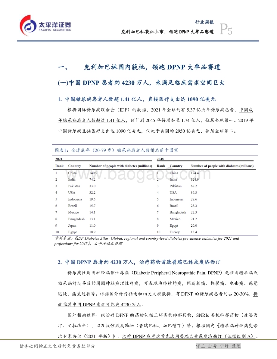 20240526_太平洋证券_生物医药Ⅱ行业：克利加巴林获批上市领跑DPNP大单品赛道_17页.pdf_第5页
