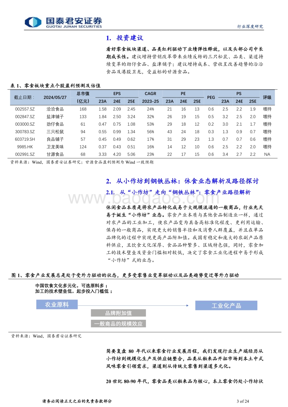 20240527_国泰君安_休闲食品行业：从小作坊到钢铁丛林零食业绩周期及成长空间探讨_24页.pdf_第3页