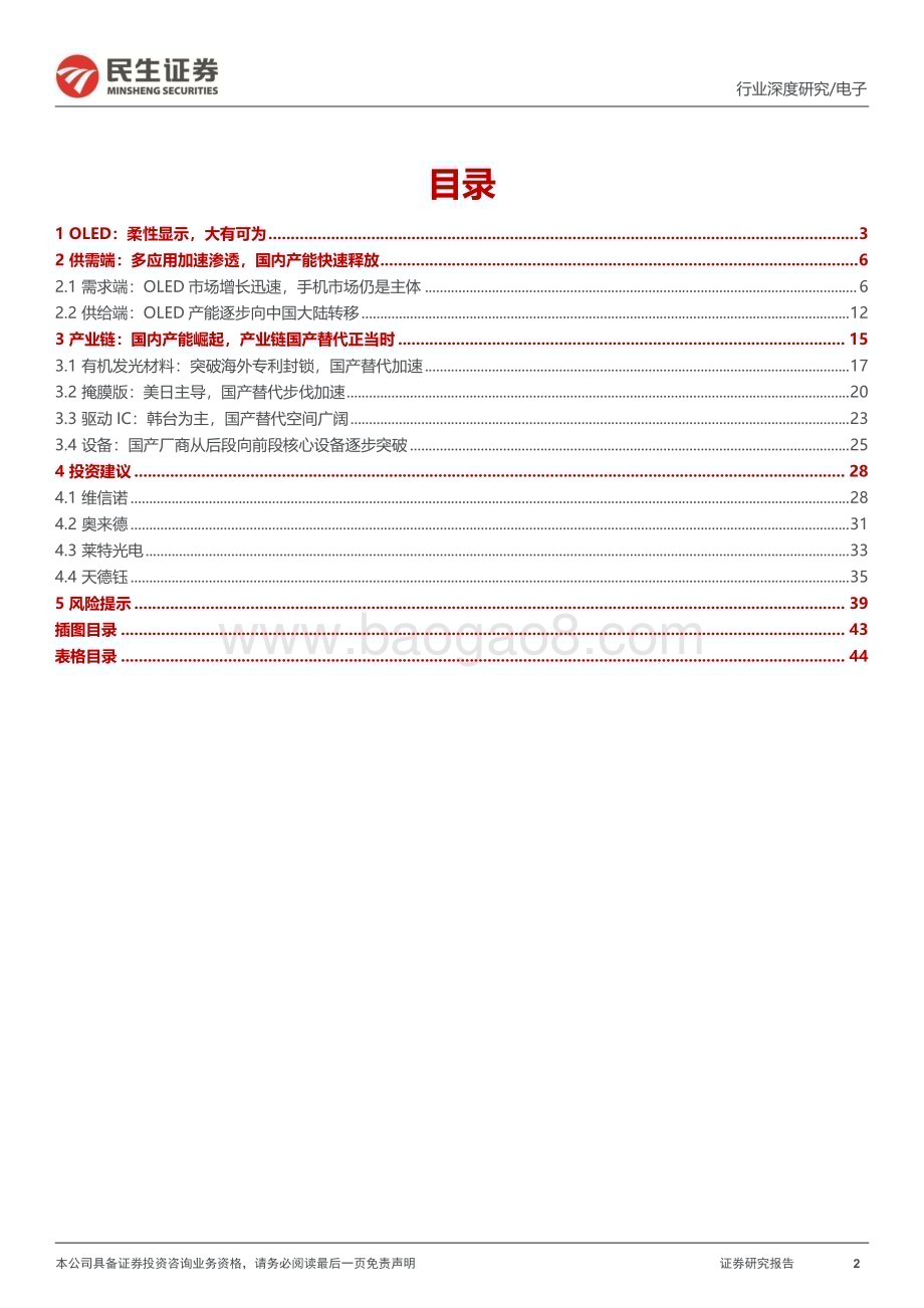 20231123_民生证券_OLED行业深度报告OLED黄金时代开启产业链国产替代正当时_45页.pdf_第2页